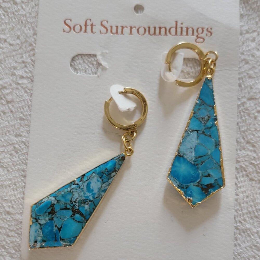 Soft Surroundings blue mosaic stone earrings